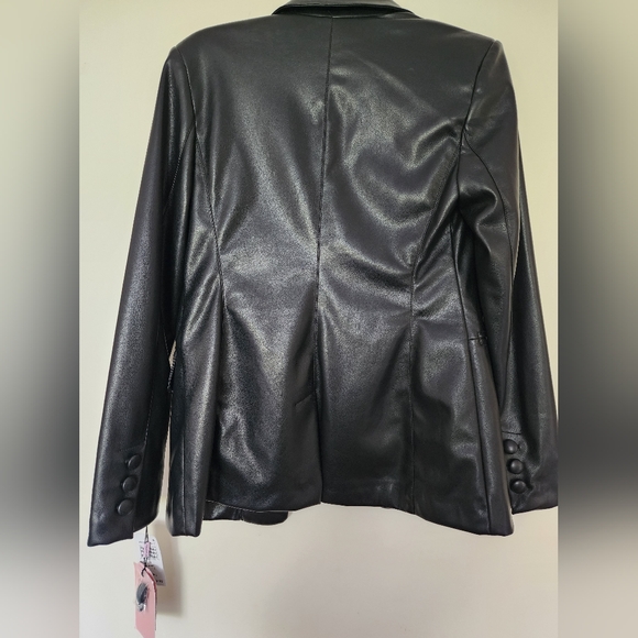 Avec Les Filles Vegan Leather Blazer size S - Picture 3 of 6